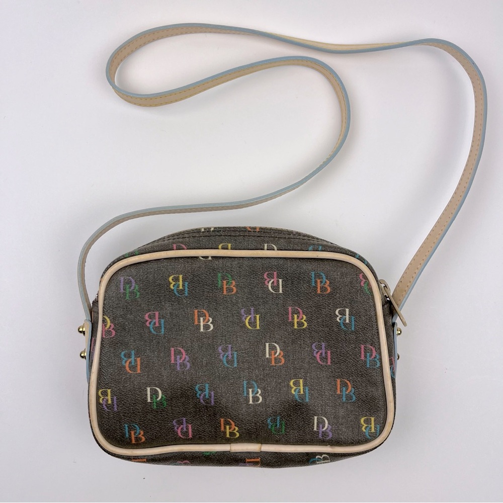 Dooney and Bourke Multicolor Monogram Logo PVC Zip Crossbody Purse